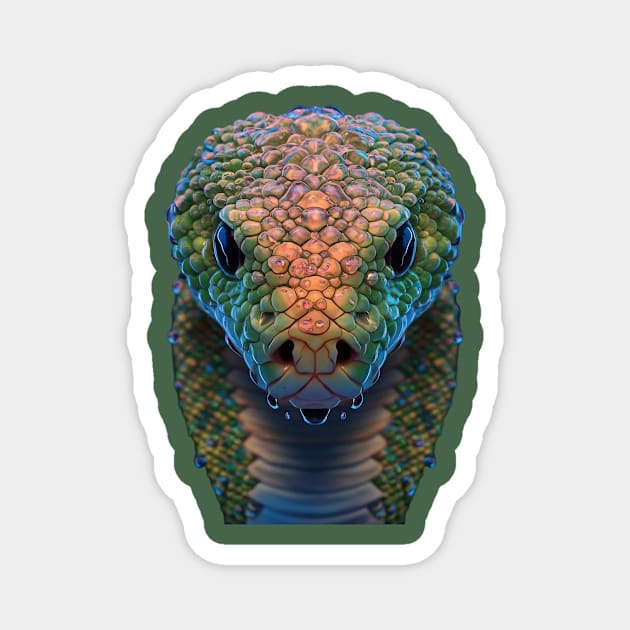 Close up of a Snake Head Magnet by animegirlnft