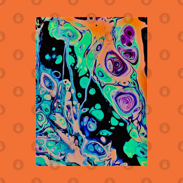 Colorful pouring abstract art by baksuart