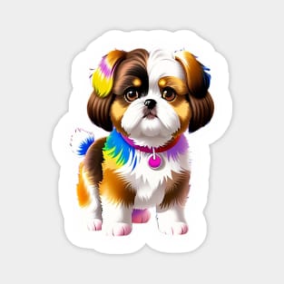 Tie Dye Shih Tzu Puppy 02 Magnet