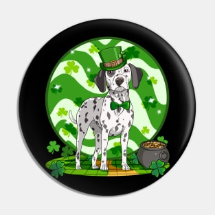 Dalmatian Leprechaun St Patricks Day Irish Dog Pin