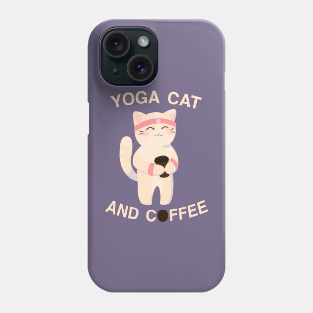 Yoga cat and coffee Phone Case by Nyrrra