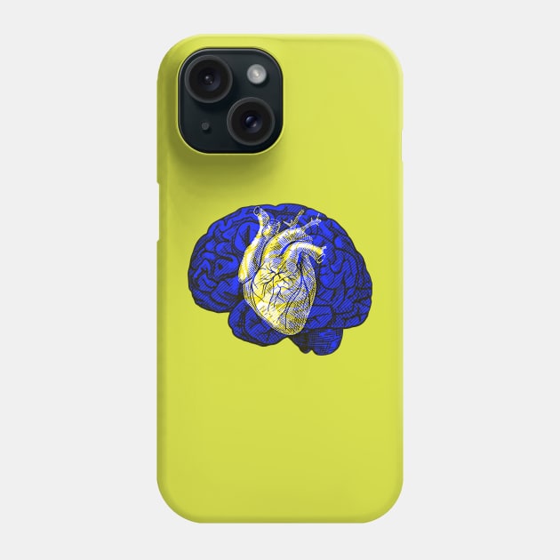 Brain&Heart Interactive Yellow&Blue Filter T-Shirt #2 By Red&Blue Phone Case by RedAndBlue