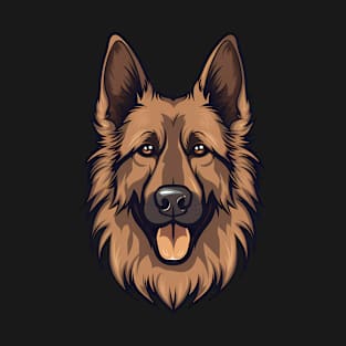 Belgian Tervuren Face Cute Cartoon Puppy Dog Lover T-Shirt