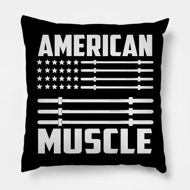 American Muscle, Guy, Fitness Pillow by Tee-hub