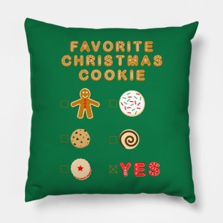 Favorite Christmas Cookie Checklist Pillow