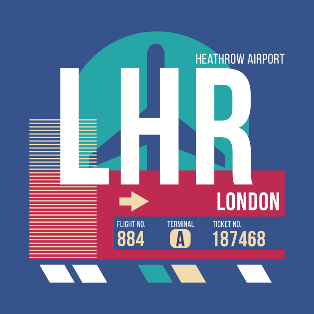 London Heathrow (LHR) Airport Code Baggage Tag E by SLAG_Creative