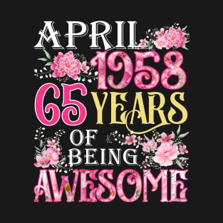 April Girl 1958 Shirt 65th Birthday 65 Years Old T-Shirt