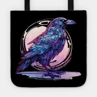 Holographic Raven Halloween Design Tote