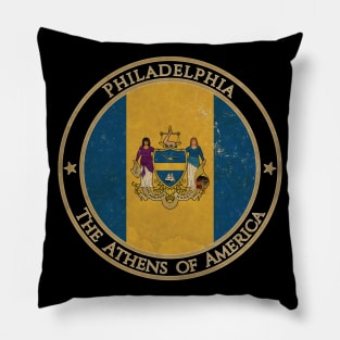 Vintage Philadelphia USA United States Pennsylvania State Flag Pillow