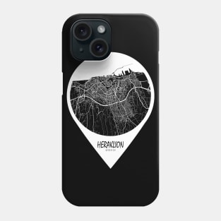 Heraklion, Greece City Map - Travel Pin Phone Case