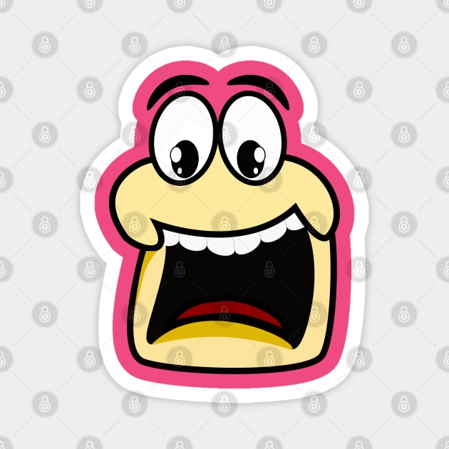Scared Funny Face Cartoon Emoji Magnet by AllFunnyFaces