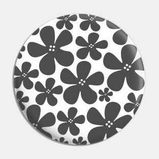 Grey floral flowers pattern design Pin
