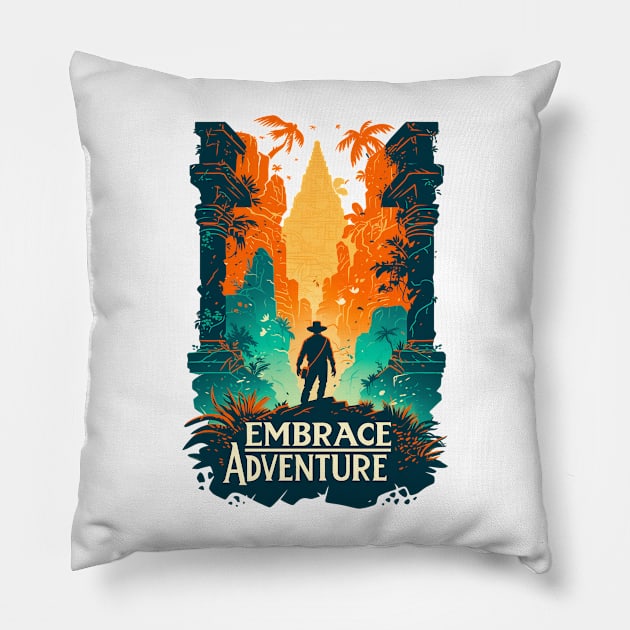 Embrace Adventure - Jungle Ruins - Indy Pillow by Fenay-Designs