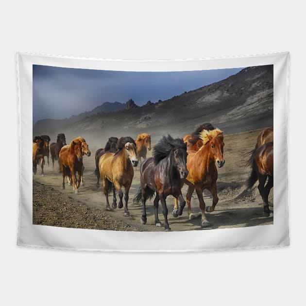 Running Horses Tapestry by kawaii_shop