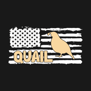 Quail with American Flag T-Shirt