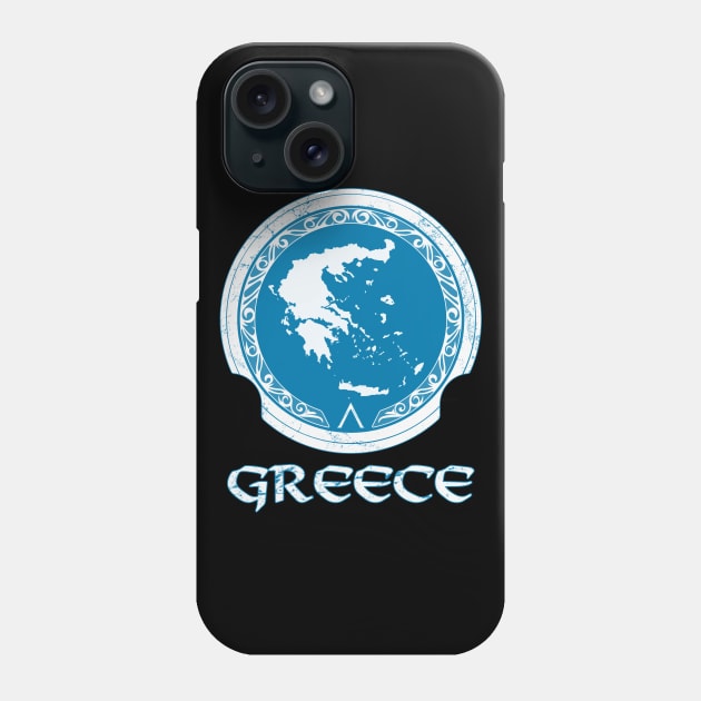 Greek Map on Spartan Shield Phone Case by NicGrayTees