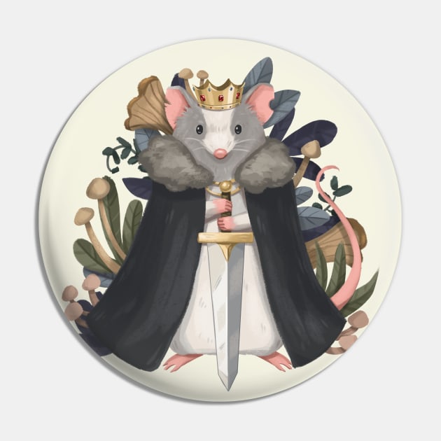 Adorable Royal King Rat Pin by PamelooArt