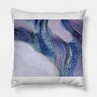 Abstract Oil Painting Very Peri Blue Purple 1c4 Pillow