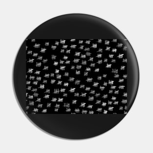 Anticipiating countdown - white on black Pin