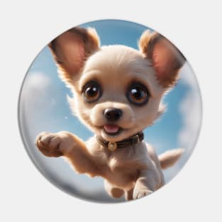 Cute Big Eyed Puppy Running With Excitement Pin