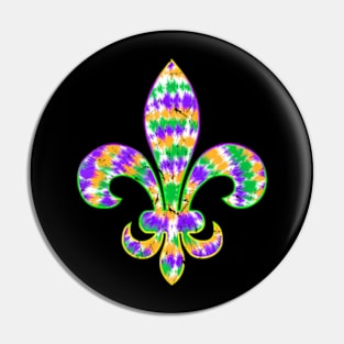 Tie Dye Fleur De Lis Mardi Gras Carnival Symbol New Orlean Pin