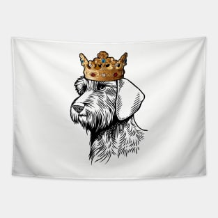 Wirehaired Dachshund Dog King Queen Wearing Crown Tapestry