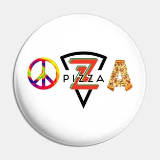 Peace sign Pizza Pun Art Pin