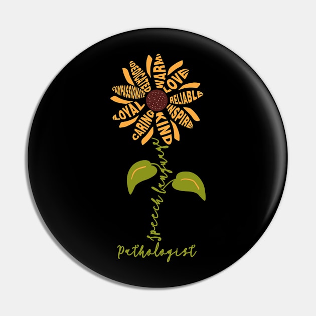 SLP Sunflower Speech Language Pathologist Pin by mohazain