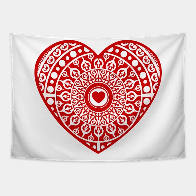 Valentine Heart Tapestry by FabRonics