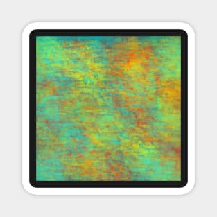 Aqua Green Yellow Orange Abstract Magnet