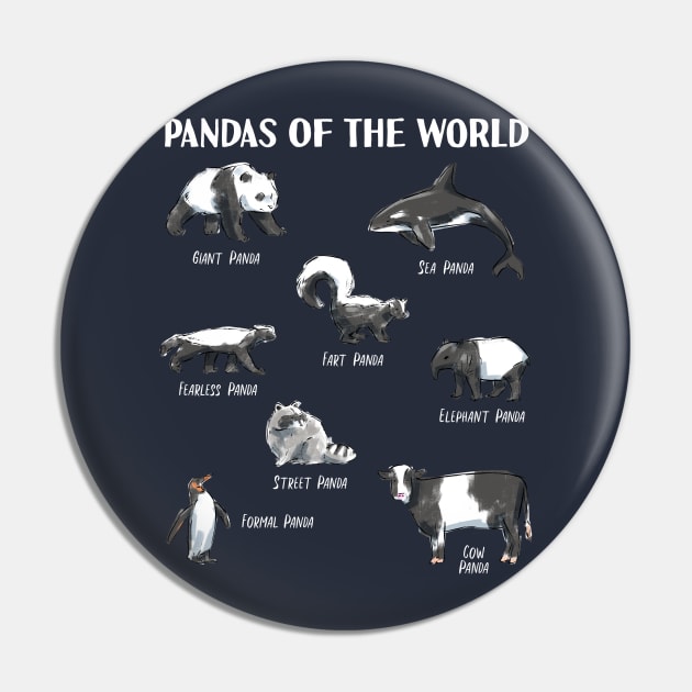 Funny Animals Panda of the World Pun Names for Kids, Men and Women Pin by Arteestic