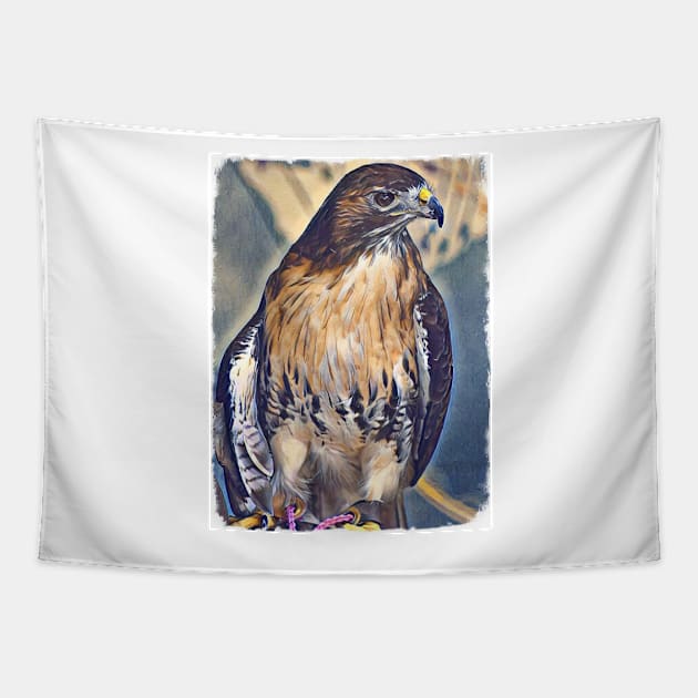 Red-Tailed Hawk Tapestry by Sharonzoolady