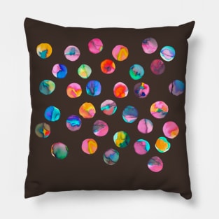 Colorful Ink Dots Multicolored Pillow