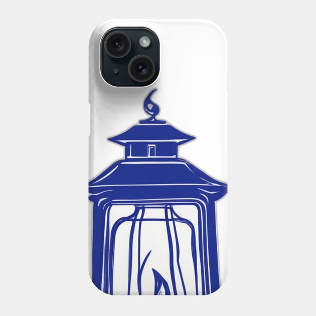 Lantern Royal Blue Shadow Silhouette Anime Style Collection No. 414 Phone Case by cornelliusy