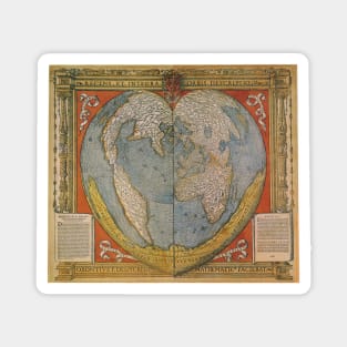 Antique Heart Shaped Map by Oronce Fine of the Dauphine, 1534 Magnet