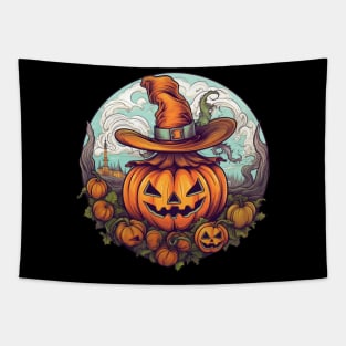 pumpkin witch halloween Tapestry