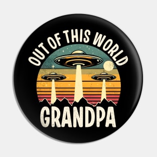 Retro Space-Themed Grandfather Appreciation Pin