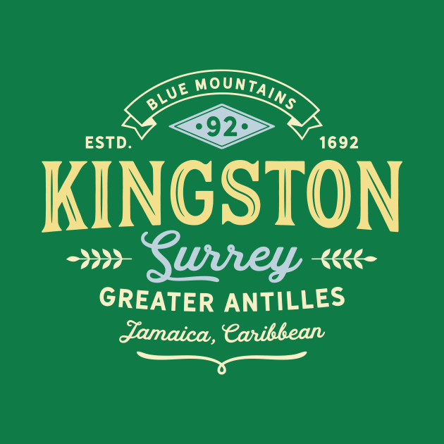 Kingston Jamaica vintage logo by JunkyDotCom