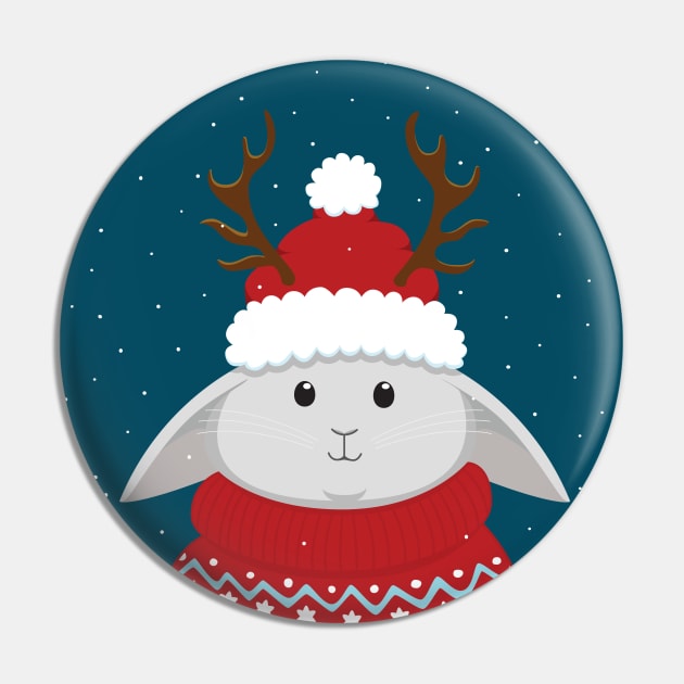 Christmas Bunny Pin by elphimblue