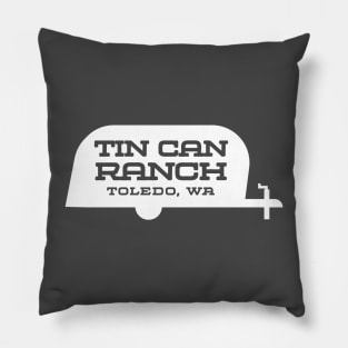 Tin Can Ranch Trailer Logo White Pillow