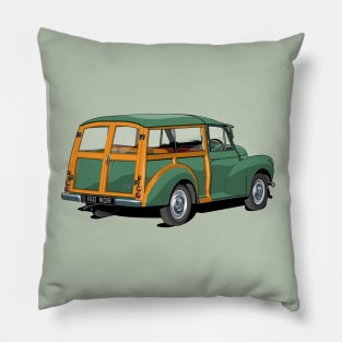 Morris Minor traveller in green Pillow