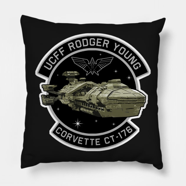 Starship Troopers Rodger Young Patch Pillow by PopCultureShirts