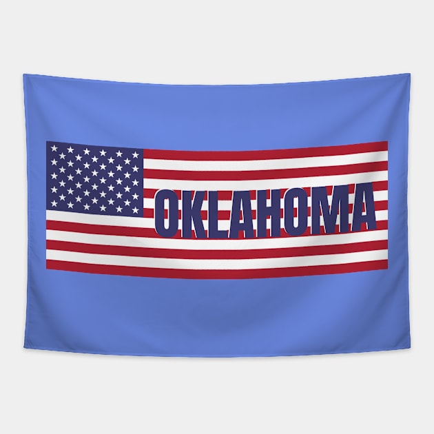 Oklahoma State in American Flag Tapestry by aybe7elf