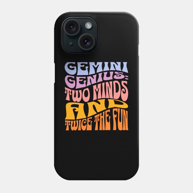 Gemini Genius Zodiac Sign Birthday Phone Case by Lavender Celeste