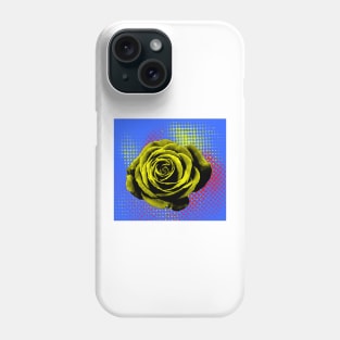 Rose, yellow, blue, green, pop art Phone Case