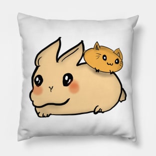 Rabbit And Friend Pillow