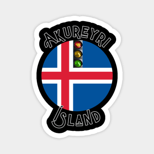 Akureyri Iceland Traffic Island Lovelight T-Shirt Magnet