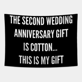 2nd Wedding Anniversary Cotton Him Husband Her Tapestry