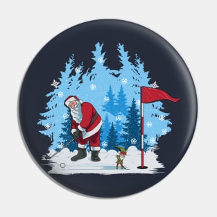 Golf Santa Putting Golfing Golfer Christmas Sports Pin