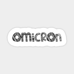 Omicron Letter Doodle Pattern Magnet